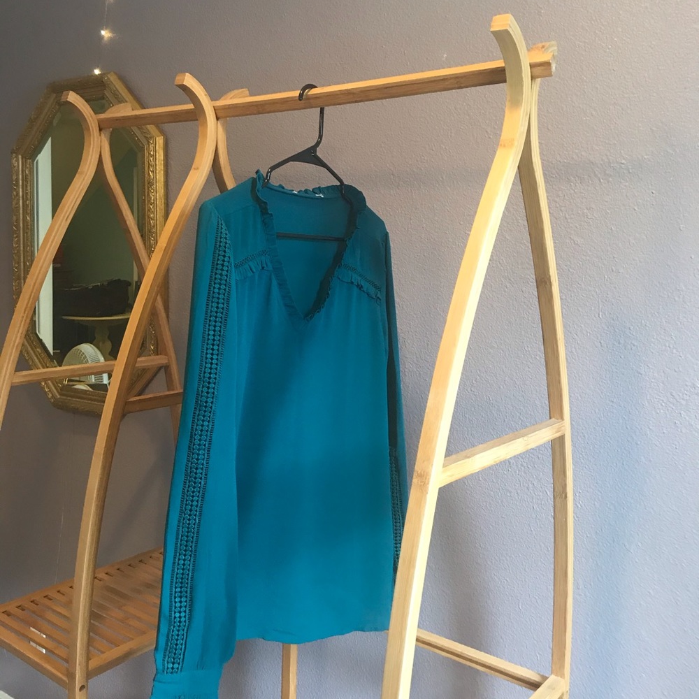 Loft Blue Long Sleeve Blouse
